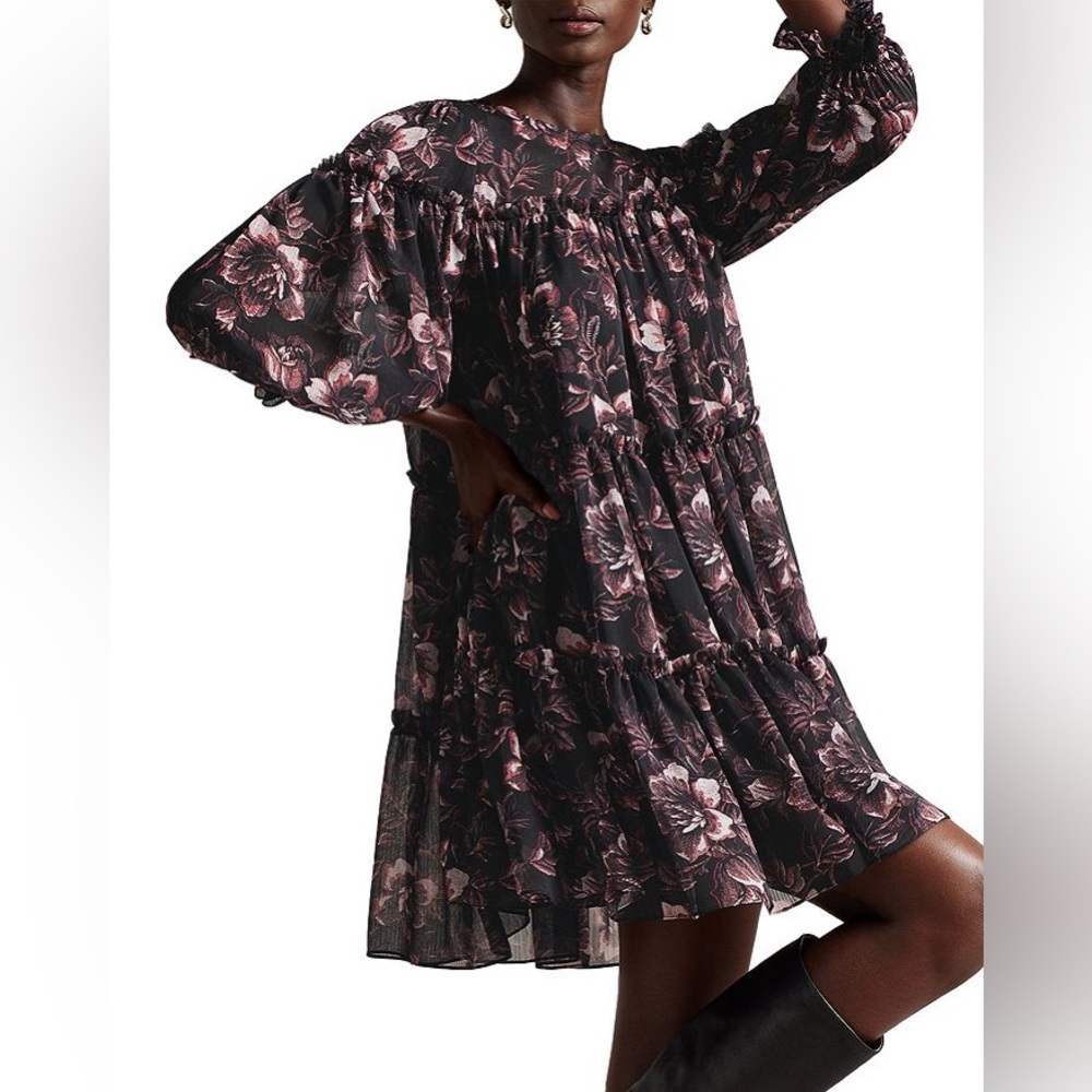 Ted Baker Women's Barnabe Tiered Printed Mini Swing Dress